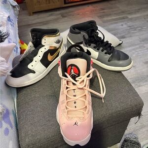 Women's Black and Gold Athletic Shoes